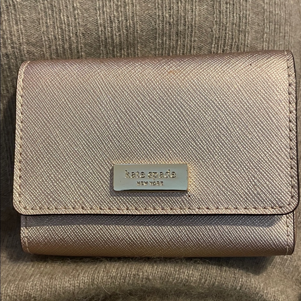 Kate Spade Metallic Rose  Gold Wallet